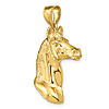 14k Yellow Gold 3-D Horse Head Pendant 1in
