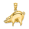 14k Yellow Gold Pot Belly Pig Pendant