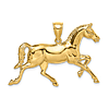 14k Yellow Gold Roman Horse Pendant 1in