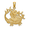 14k Yellow Gold Dragon Pendant 7/8in