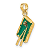 14k Yellow Gold 3-D Enamel Pool Table Pendant