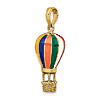 14k Yellow Gold 3-D Hot Air Balloon Charm with Enamel