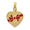 14k Yellow Gold Heart Shaped Candy Box Pendant