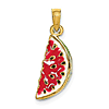14k Yellow Gold 3-D Watermelon Pendant 3/4in