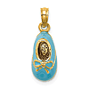 14k Yellow Gold 3-D Blue Enamel Baby Shoe with Bow Charm