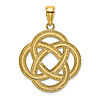 14k Yellow Gold Celtic Eternity Knot Circle Pendant 7/8in