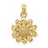 14k Yellow Gold Sunflower Charm 1/2in