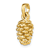 14k Yellow Gold 3-D Pinecone Charm 1/2in