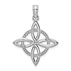 14k White Gold Celtic Eternity Knot Pendant 3/4in