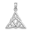 14k White Gold Celtic Trinity Knot Charm 1/2in