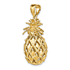 14k Yellow Gold 3-D Textured Pineapple Pendant 1in