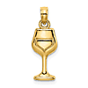 14k Yellow Gold Small Wine Glass Charm