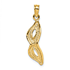14k Yellow Gold Masquerade Mask Pendant