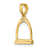 14k Yellow Gold 3-D Horse Stirrup Pendant 1/2in