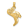 14k Yellow Gold Small 3-D Cowboy Boot Pendant
