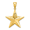 14k Yellow Gold Nautical Star Pendant 7/8in