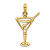 14k Yellow Gold Martini Pendant with Cut-out Design 3/4in