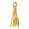 14k Yellow Gold 3-D Garden Hand Tool Collection Charm