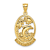 14k Yellow Gold Puerto Rico Dolphin and Sunset Pendant