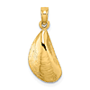 14k Yellow Gold Mussel Shell Pendant 5/8in