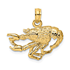 14k Yellow Gold Crawfish Pendant