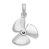 14k White Gold 3-D Three Blade Propeller Pendant 5/8in