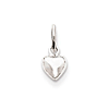 14kt White Gold 1/4in Polished Puffed Heart Charm