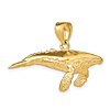 14k Yellow Gold 3-D Humpback Whale Pendant with  Textured Underside