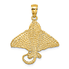 14k Yellow Gold Spotted Eagle Ray Pendant 7/8in