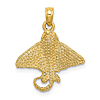 14k Yellow Gold Spotted Eagle Ray Charm 5/8in