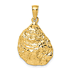 14k Yellow Gold Oyster Shell Pendant 3/4in