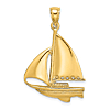 14k Yellow Gold Bermuda Sloop Sailboat Pendant 1in