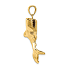 14k Yellow Gold 3-D Shark Pendant 1.25in