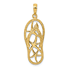 14k Yellow Gold Dancing Starfish Flip-Flop Pendant 3/4in