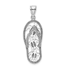 14k White Gold Turtle Flip-Flop Pendant 3/4in