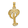 14k Yellow Gold Palm Tree Charm with Textured Finish 5/8in