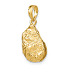 14k Yellow Gold 3-D Textured Oyster Shell Pendant 5/8in