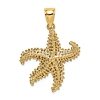 14k Yellow Gold Starfish Pendant with Tiny Pinholes 1in