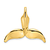 14k Yellow Gold 3-D Whale Tail Pendant Slide 7/8in