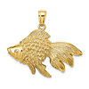 14k Yellow Gold Large Goldfish Pendant