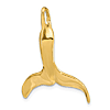 14k Yellow Gold Polished 3-D Whale Tail Slide 1in