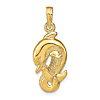 14k Yellow Gold Dolphin Pendant with Curled Tail 3/4in