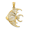 14k Yellow Gold Angelfish Pendant with Cut-out Design 7/8in