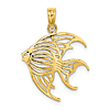 14k Yellow Gold Small Angelfish Pendant with Cut-out Design