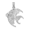 14k White Gold Small Angelfish Pendant with Cut-out Design