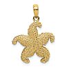14k Yellow Gold Small Puffed Starfish Pendant