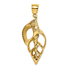 14k Yellow Gold Conch Shell Skeleton Pendant 1.5in