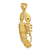 14k Yellow Gold Lobster Pendant with Polished Finish 1.25in