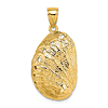 14k Yellow Gold Abalone Shell Pendant 1in