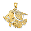 14k Yellow Gold Auriga Butterfly Fish Pendant